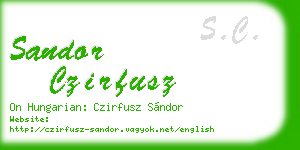 sandor czirfusz business card